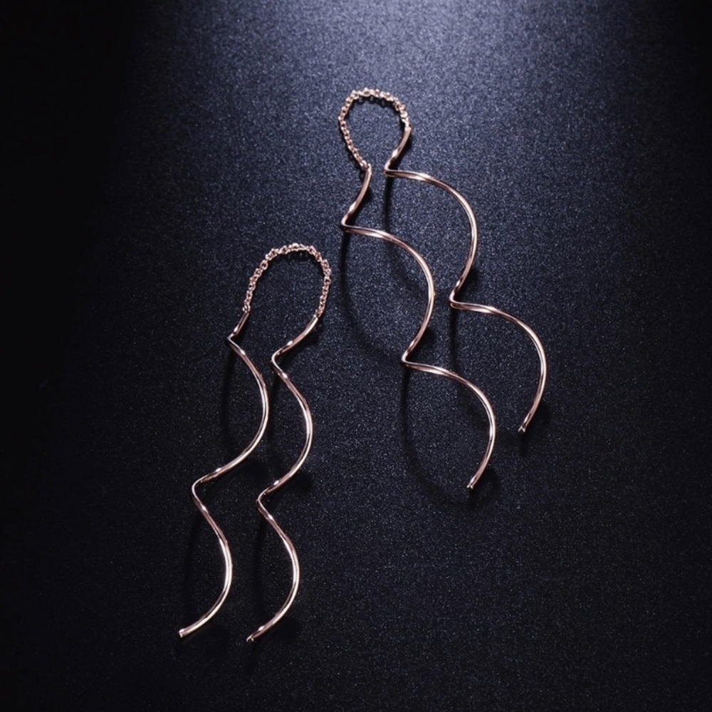Rose Gold Spiral Earrings
